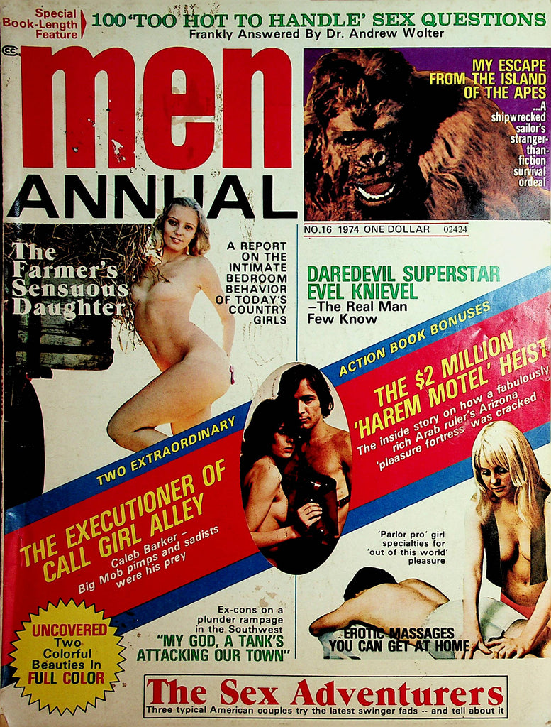 Men Annual Magazine Daredevil Evel Knievel/ The Sex Adventurers  #16 1974      112021lm-dm