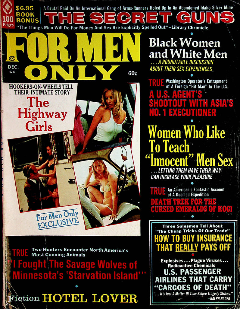 For Men Only Vintage Magazine  The Highway Girls / The Secret Guns  December 1972   090322lm-p