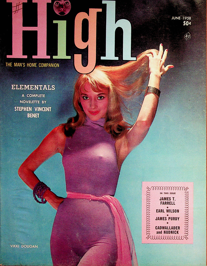 High Vintage Magazine   Covergirl Vikki Dougan  / Elementals Complete Novel  June 1958       072522lm-p