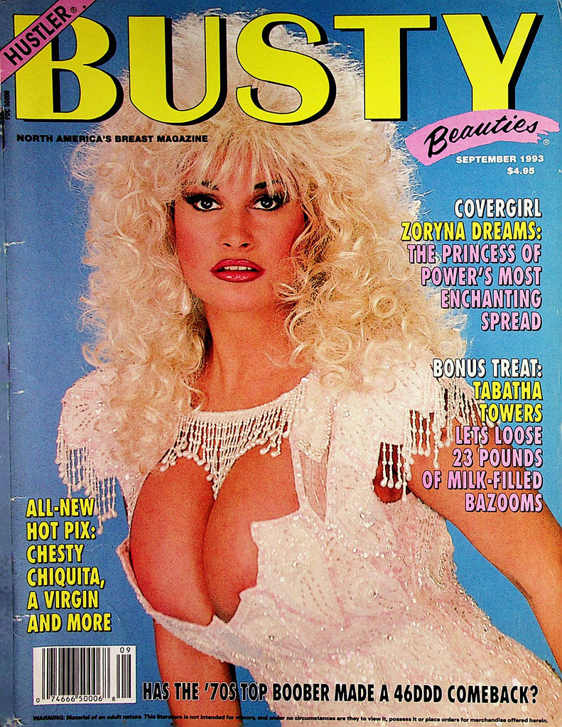 Hustler Busty Beauties Magazine  Covergirl Zoryna Dreams / Tabatha Towers  September 1993     092322lm-p