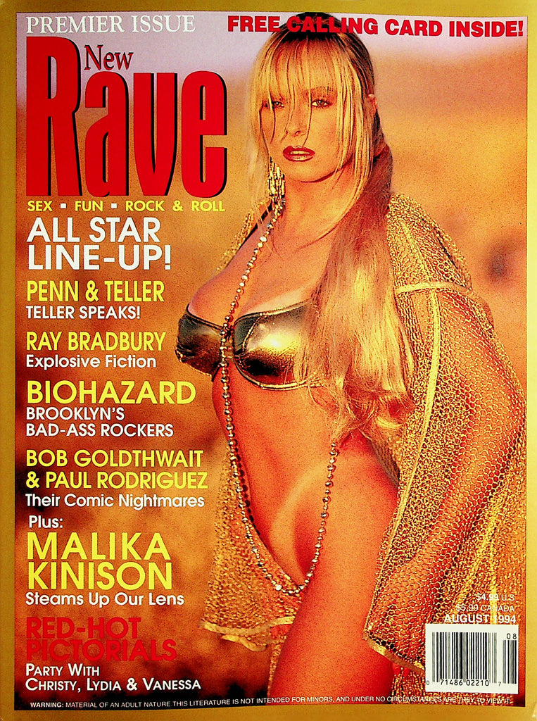 Rave Magazine  Covergirl Lydia /  Penn & Teller  August 1994 Premier Issue  101221lm-dm2