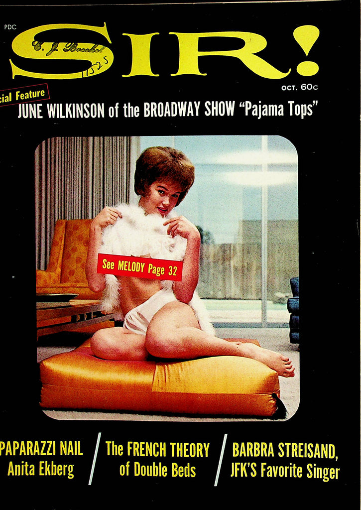 Sir!  Magazine   June Wilkinson / Anita Ekberg / Barbara Streisand  October 1963      112022lm-p