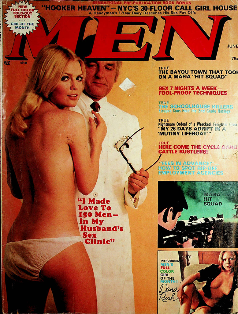 Men Vintage Magazine  Centerfold Girl Dana Rush  June 1974      112021lm-dm