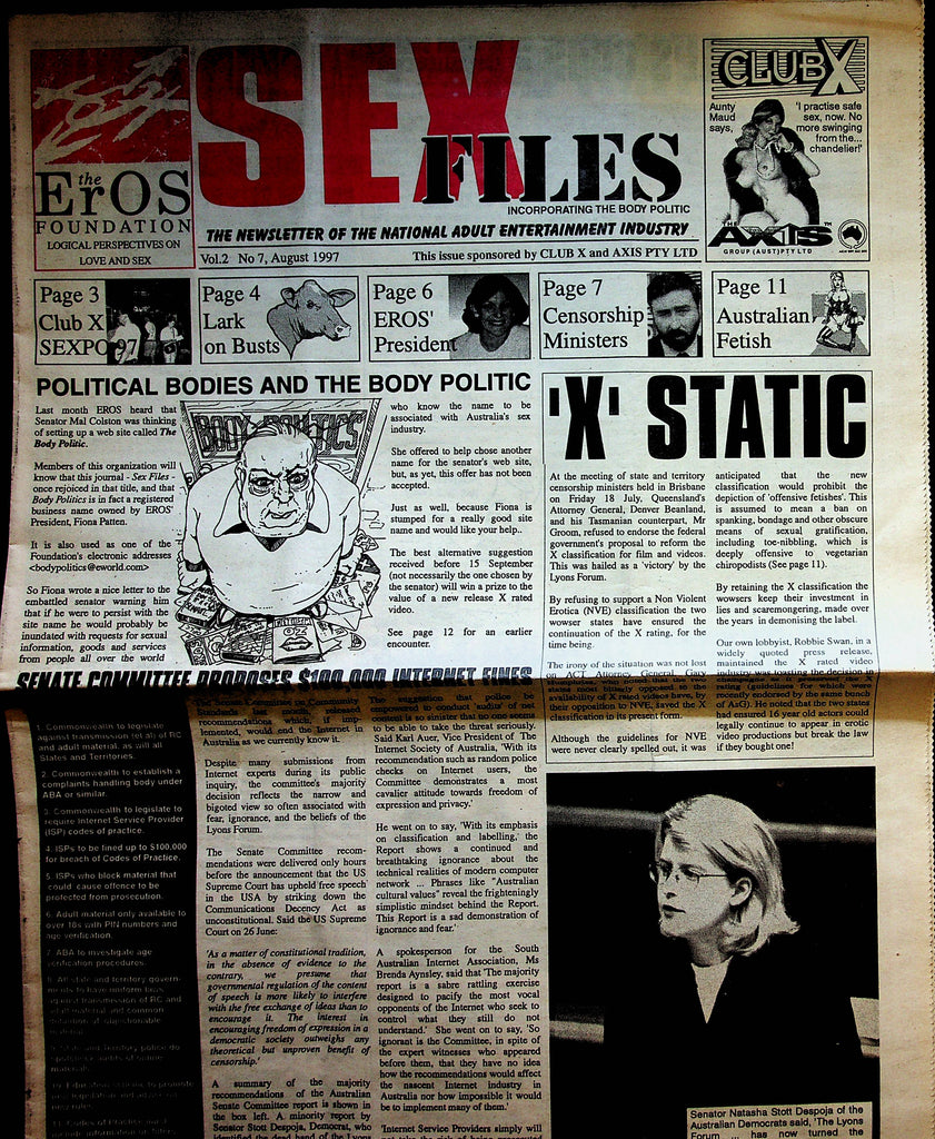 Sex Files Adult Newspaper  vol.2 #7  1997  The Eros Foundation     010623lm-p