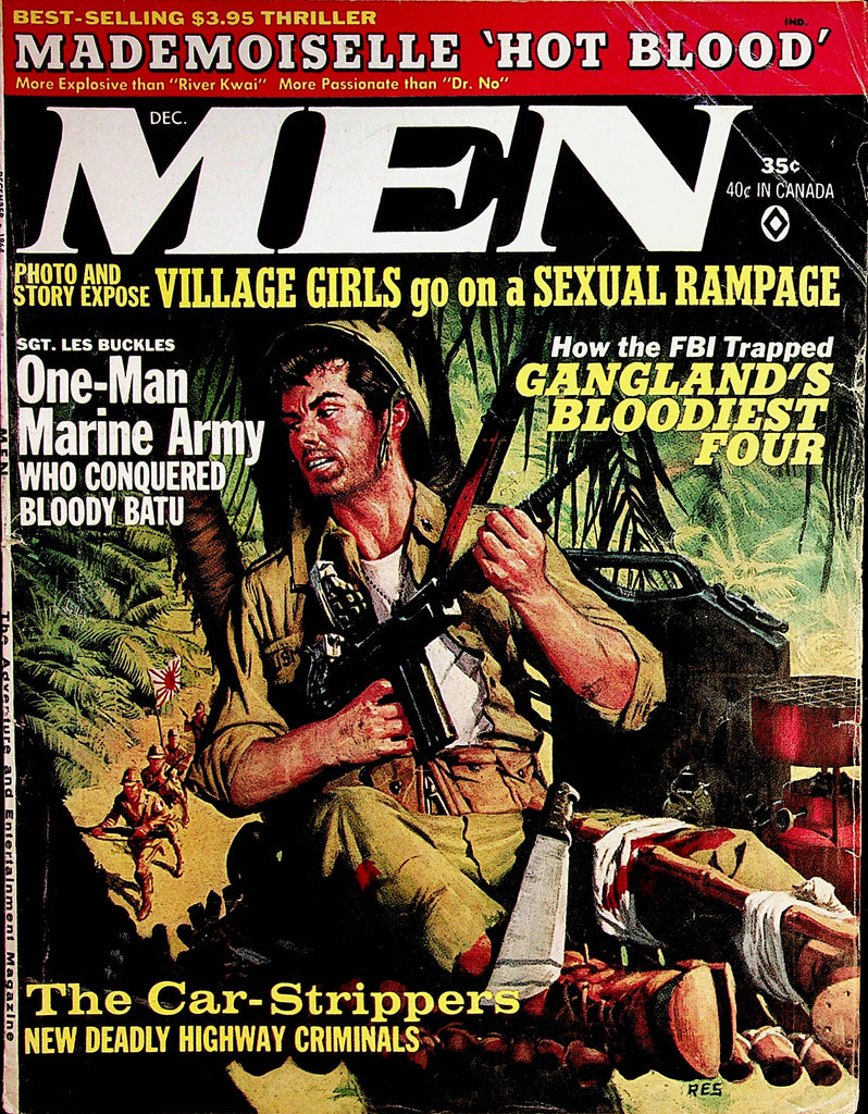 Men Vintage Magazine  One-Man Marine Army   December 1964   090322lm-p