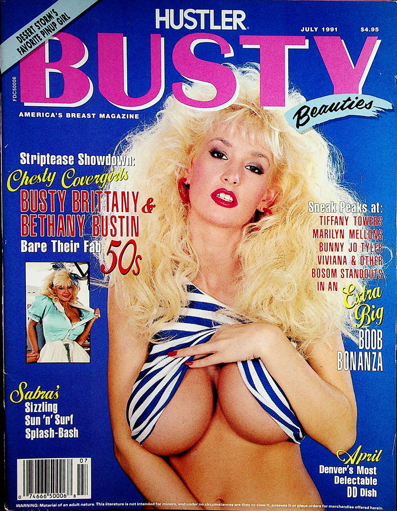 Hustler Busty Beauties Magazine  Covergirl Busty Brittany / Tiffany Towers  July 1991      092222lm-p3