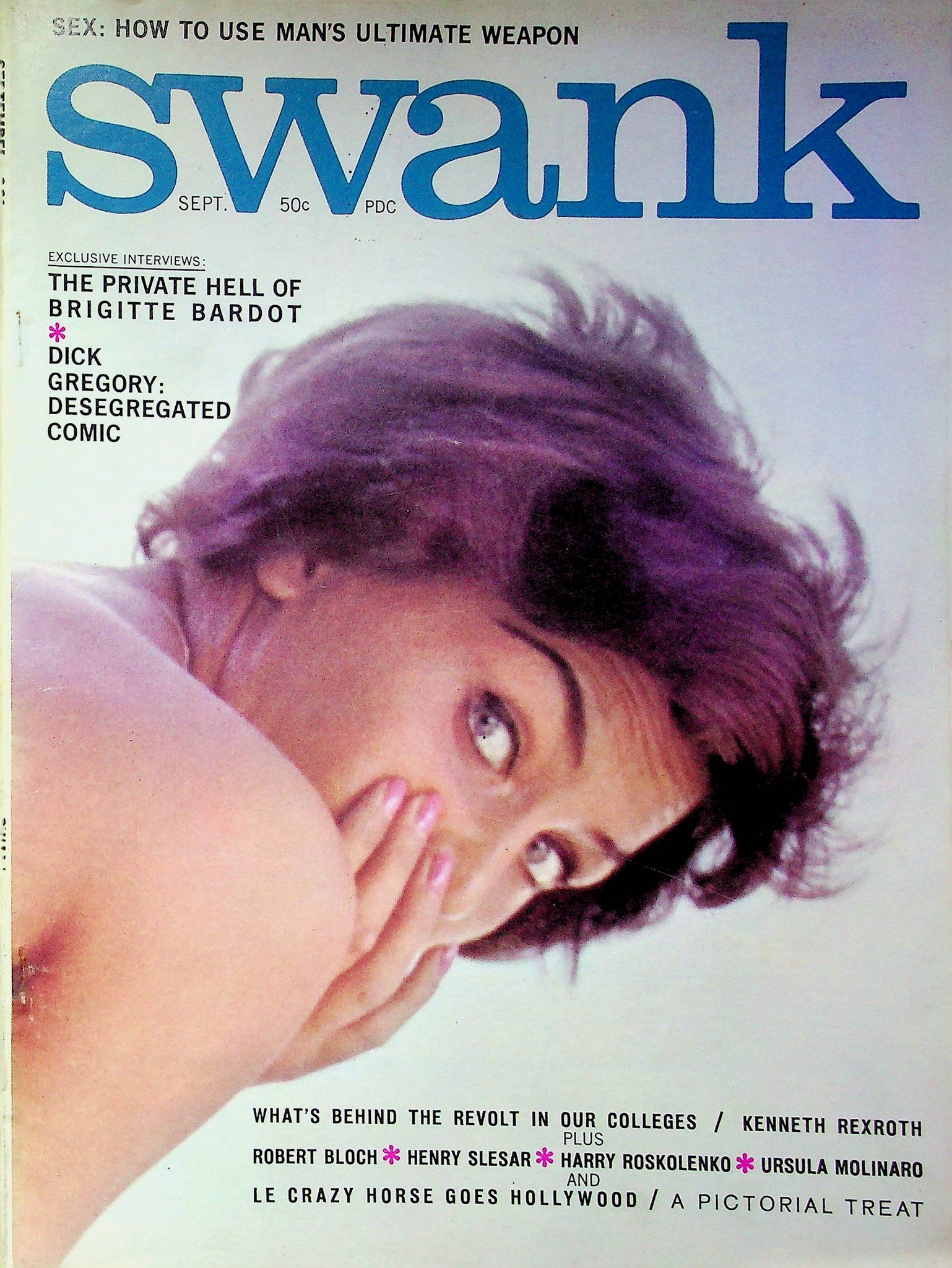 Swank Magazine Hell Of Brigitte Bardot & Revolt In College September 1 ...