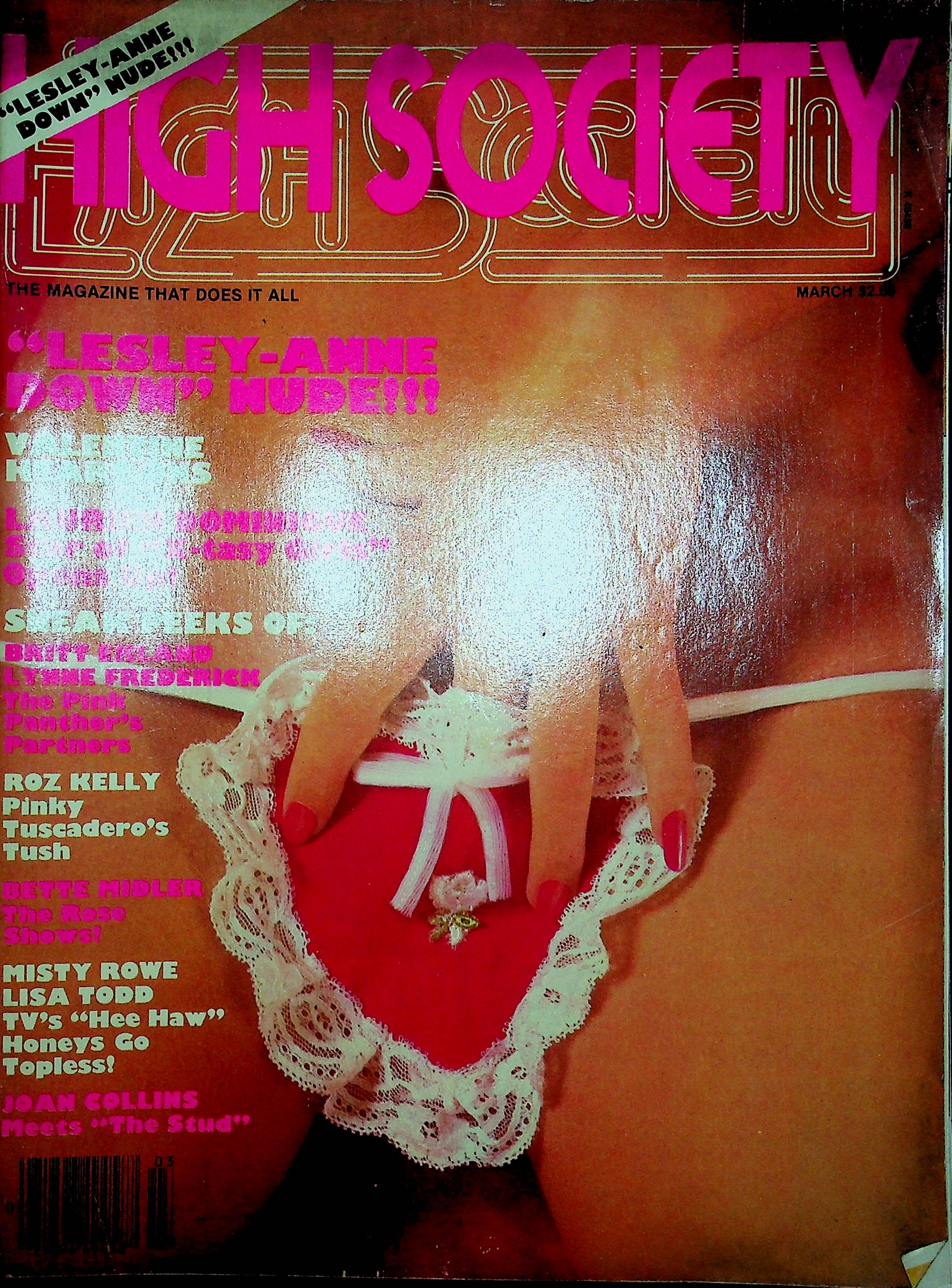 High Society Magazine Lesley Anne Down & Laurien Dominique March 1980 –  Mr-Magazine