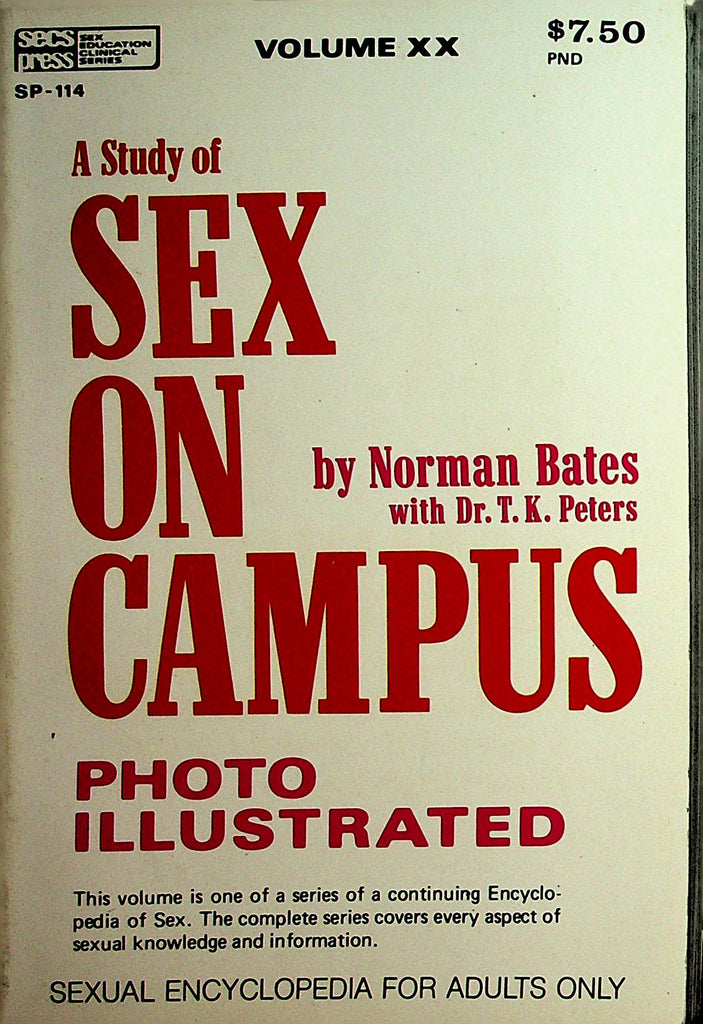 A Study Of Sex On Campus Illustrated Book  by Norman Bates  vol. XX  1971    110921lm-dm