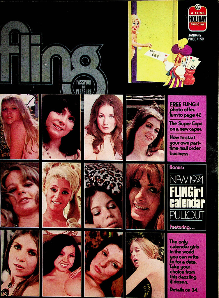 Fling Busty Magazine   Laura Lynwood / Fling Girl Marita  January 1974 w/Calendar   101522lm-p