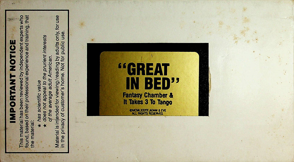 "Great In Bed" Fantasy Chamber & It Takes 3 To Tango XXX Adam & Eve    061421lm-sh