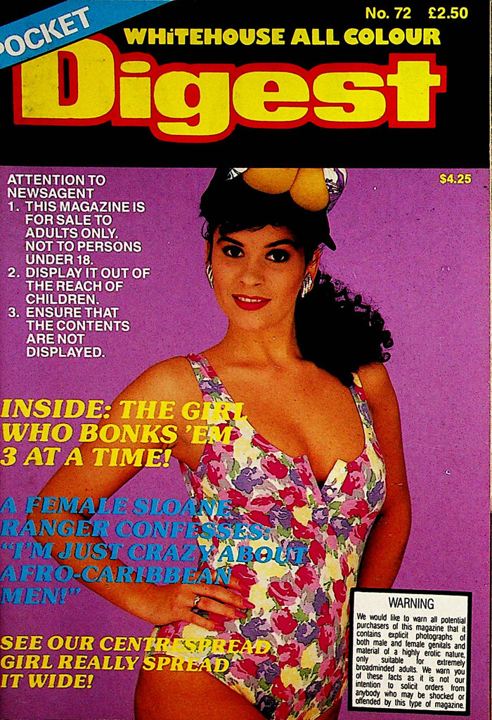 Pocket Whitehouse Digest   The Girl Who Bonks 'em  3 At A Time!  #72  1980's Printed In England  112222lm-p