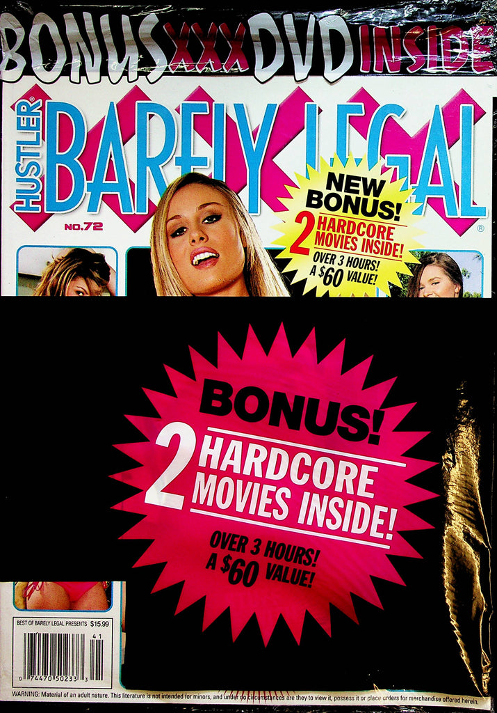 Hustler Barely Legal XXX Hardcore Magazine  Covergirl Charlee  #72  2013  w/DVD  New   011923lm-p2