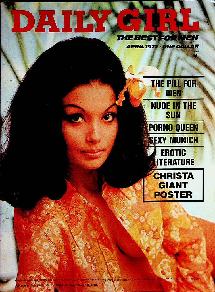 Daily Girl Magazine  Cover: Tahiti Girl / w/Giant Poster Of Christa Free  April 1972       122622lm-p3