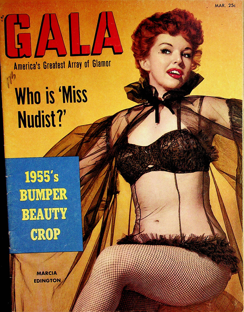 Gala Vintage Magazine  Covergirl Marcia Edington / Lilly Christine  March 1955    071822lm-p