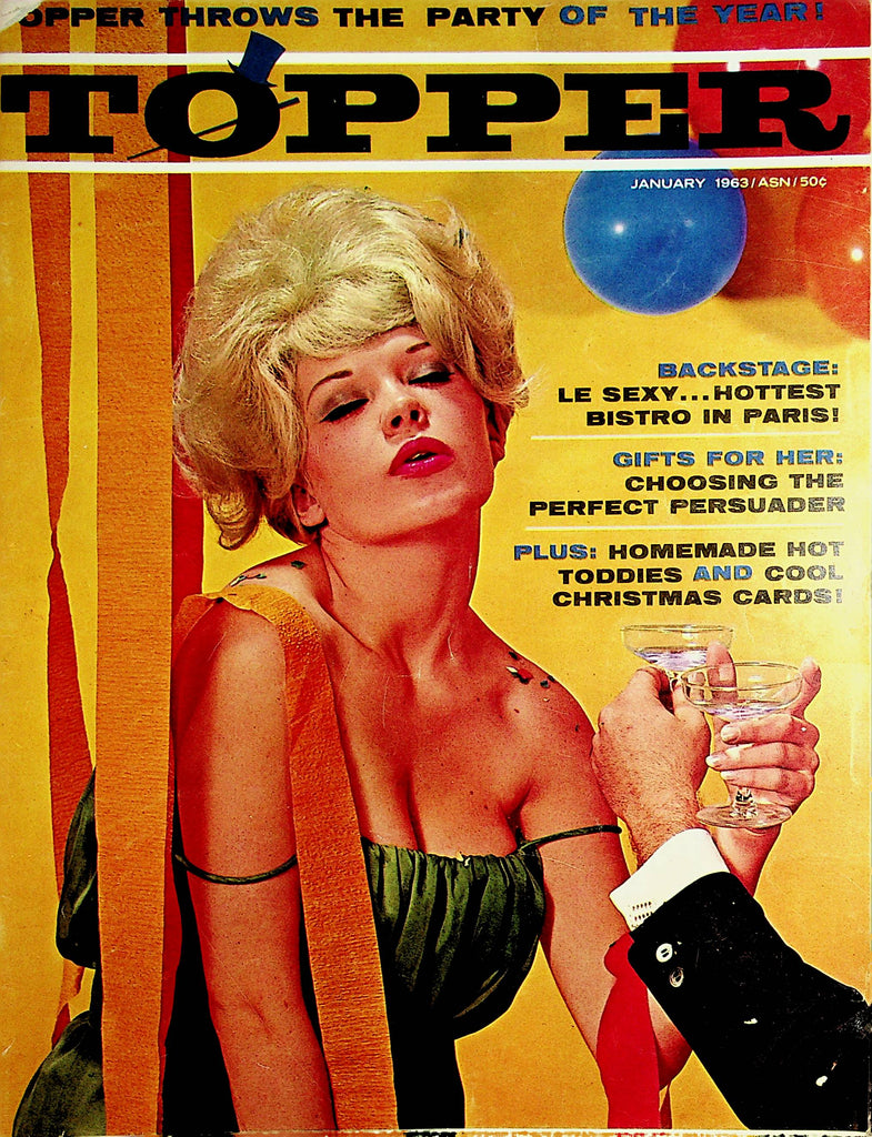 Topper Busty Magazine  Le Sexy Bistro In Paris / Party Of The Year  January 1963    101421lm-dm