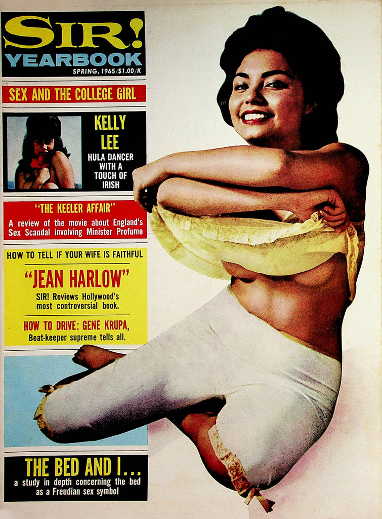 Sir! Yearbook Magazine  Centerfold Hula Dancer Kelly Lee / Jean Harlow  Spring 1965     112022lm-p