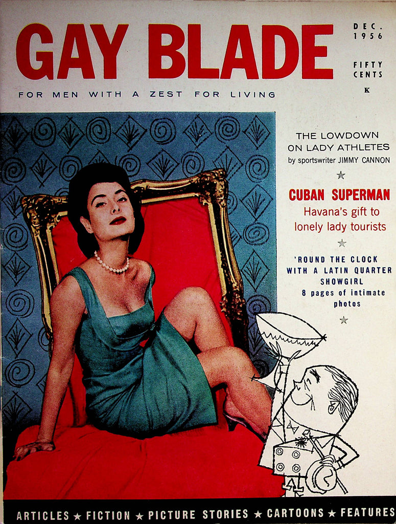 Gay Blade Men's Magazine   Joyce Miles  December 1956  062222lm-p
