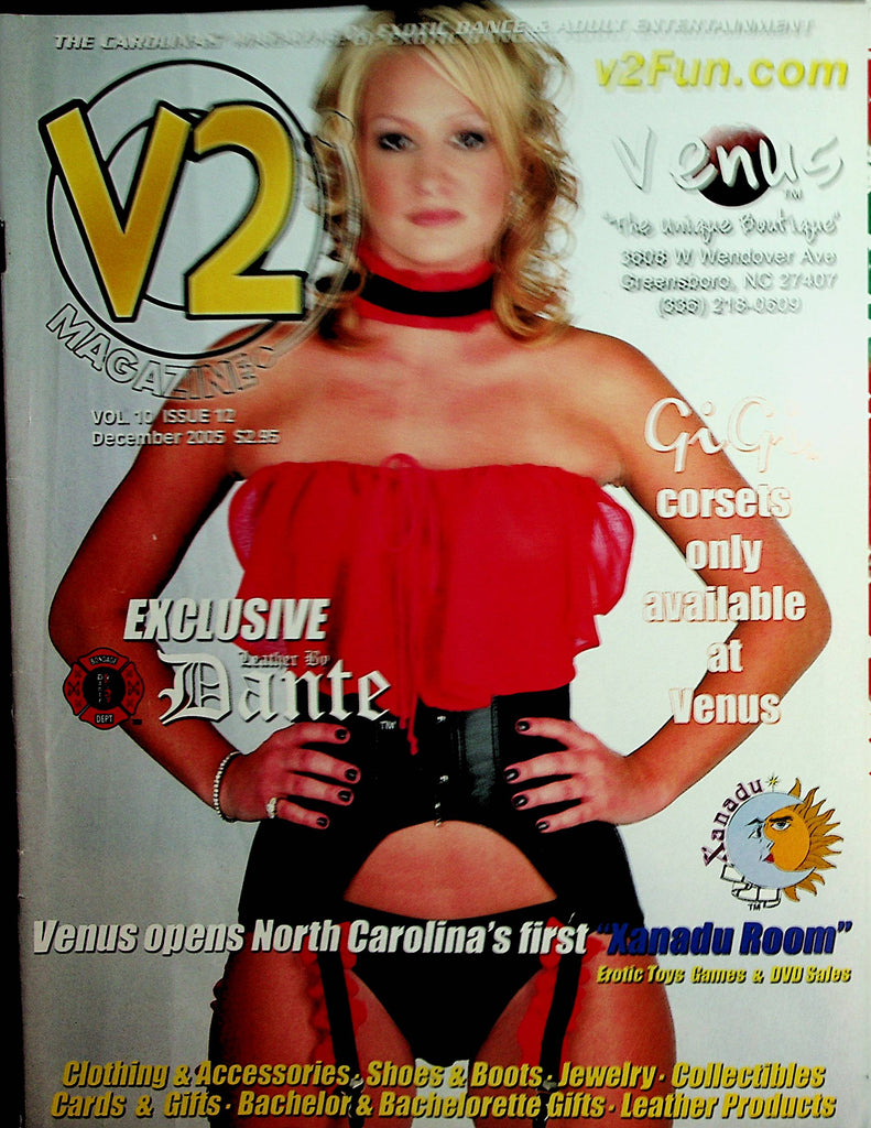V2 Carolina's Magazine Of Exotic Dancers & Entertainment  December 2005  081420lm-sh