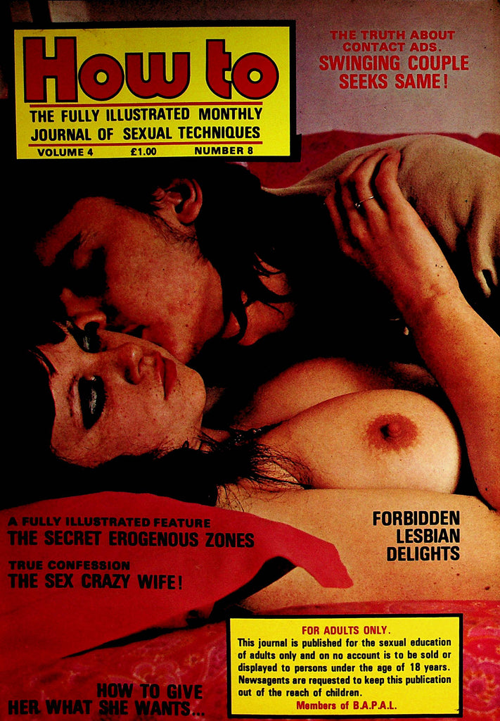 How To Magazine Fully Illustrated Monthly Journal Of Sexual Techniques/ Secret Erogenous Zones vol.4 #8 1978     070522lm-p