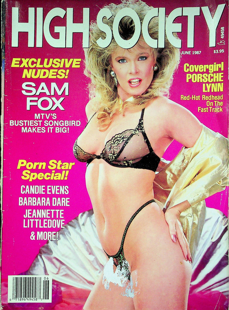 High Society Magazine Sam Fox & Porsche Lynn & Candie Evens June 1987 092322RP