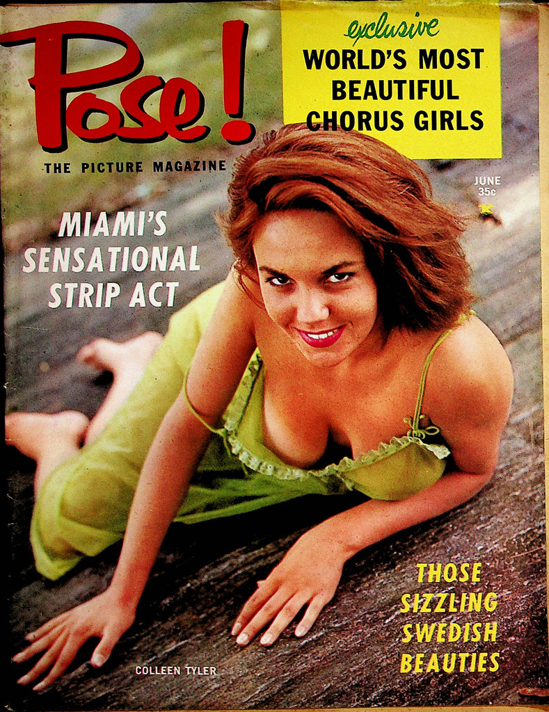 Pose! Vintage Magazine  Covergirl Colleen Tyler / Sizzling Swedish Beauties  June 1958     080822lm-p4