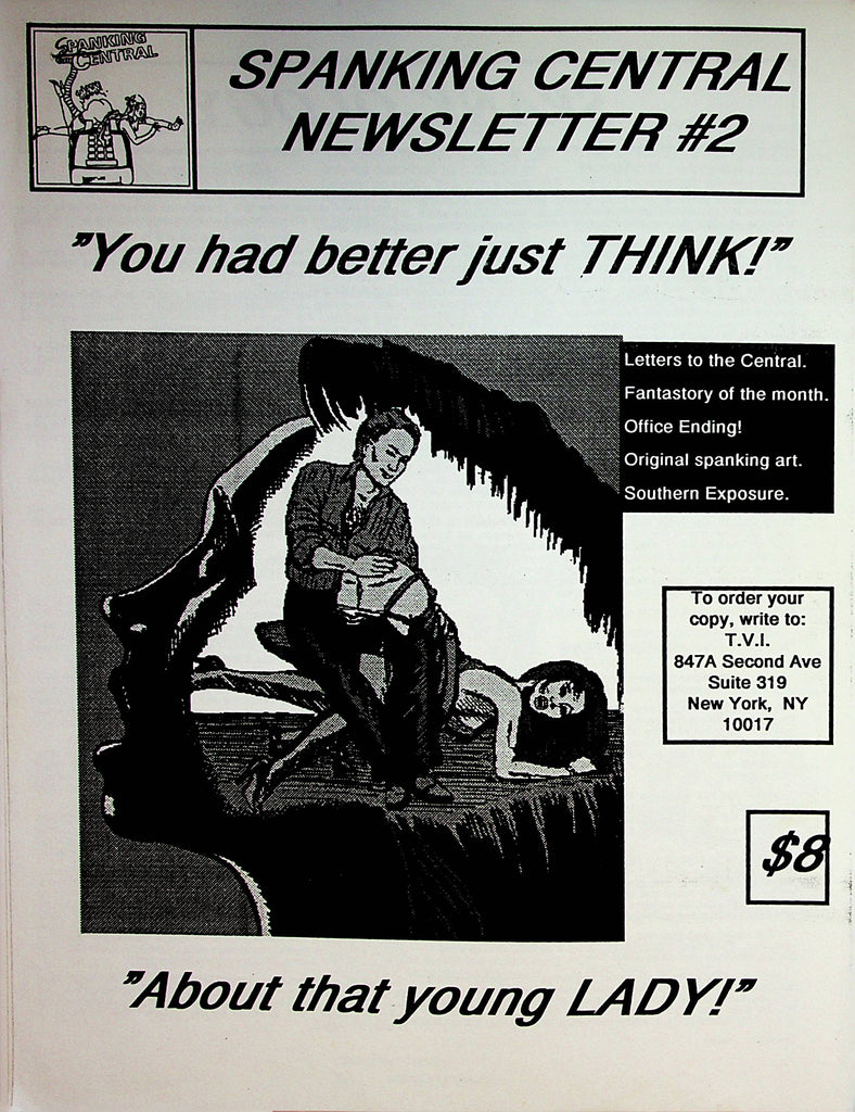 Spanking Central Newsletter    "About That Young Lady!"  #2  1990's   082022lm-p