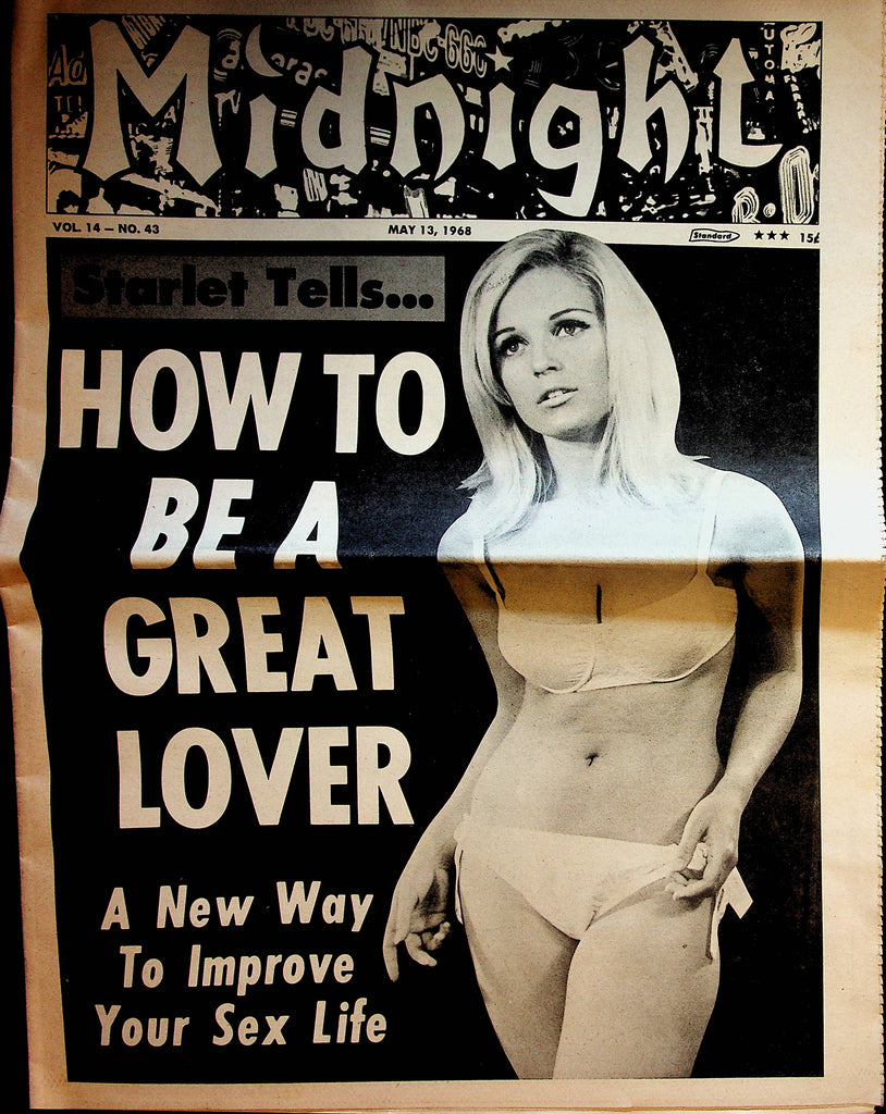 Midnight Vintage Newspaper  Monika Deitrich -How To Be A Great Lover May 13, 1968   090222lm-p