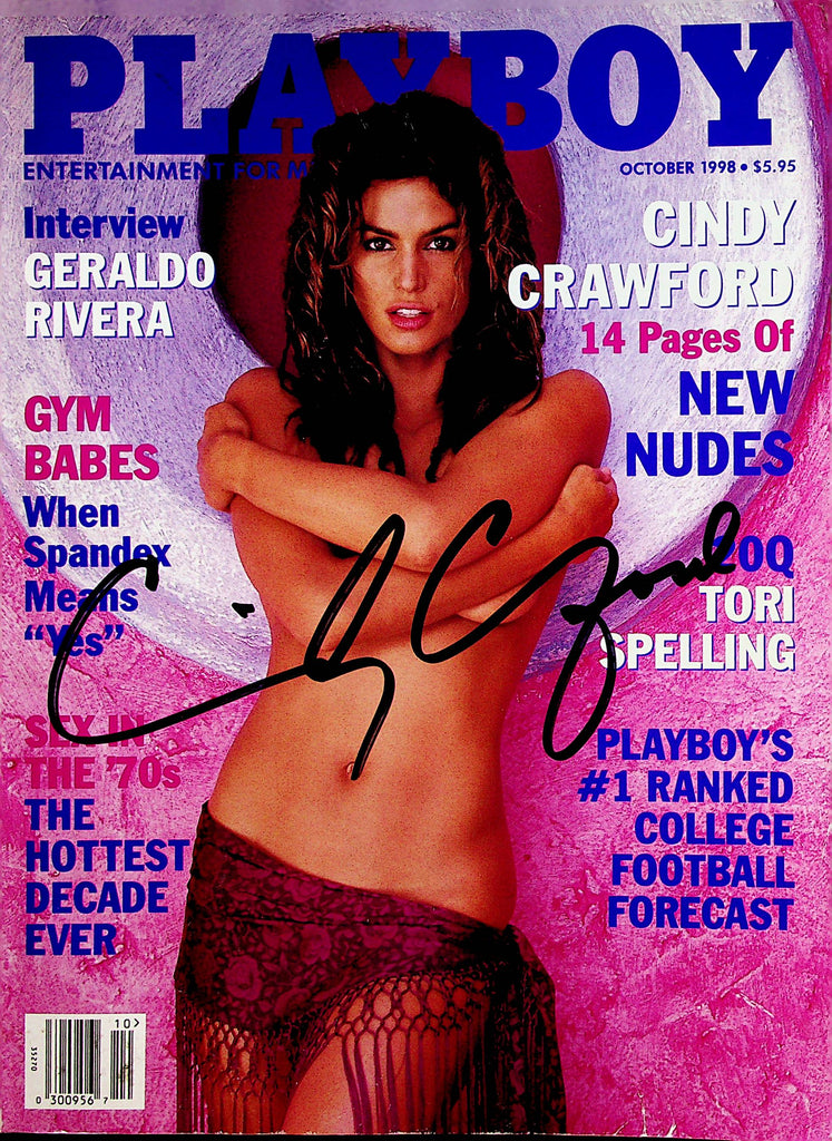 Autographed  Cindy Crawford Playboy Magazine  October 1998    w/COA 100% Real Guaranteed For Life!   011223lm-p2