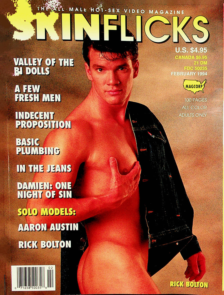 Skin Flicks Gay Magazine  Coverguy Rick Bolton  February 1994  Magcorp   092821lm-dm