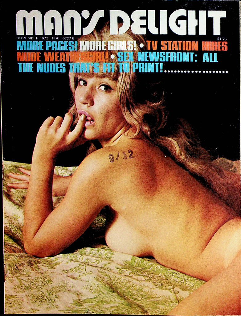 Man's Delight Magazine  Centerfold Busty Stevie / Nude Weather Girl!  November 1973        071922lm-p