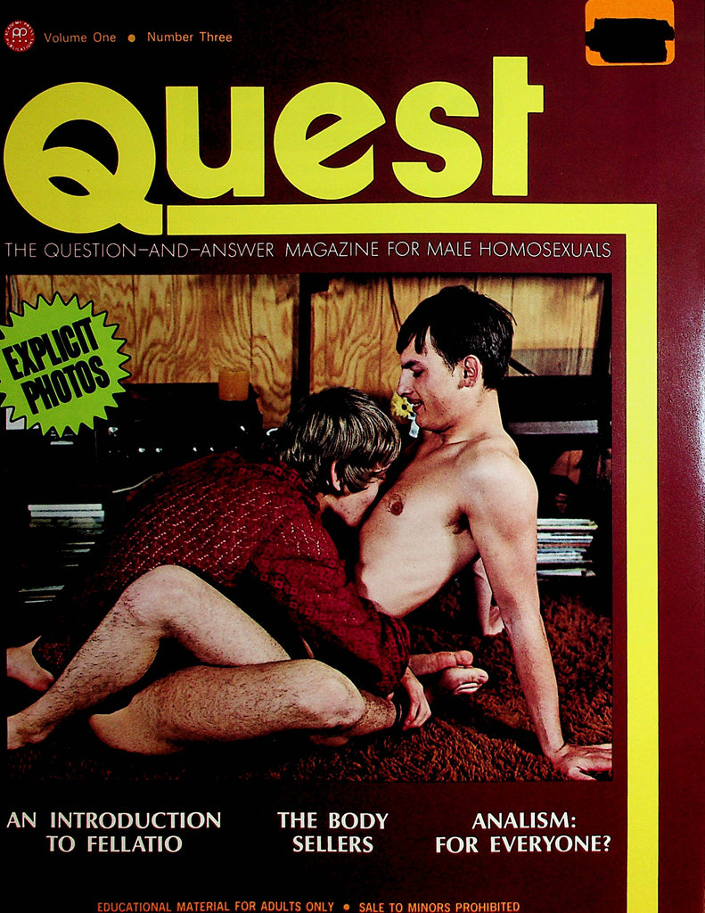 Quest Gay Magazine  Introduction To Fellatio / Analism  vol.1 #3  1977 Academy Press   120821lm-dm2