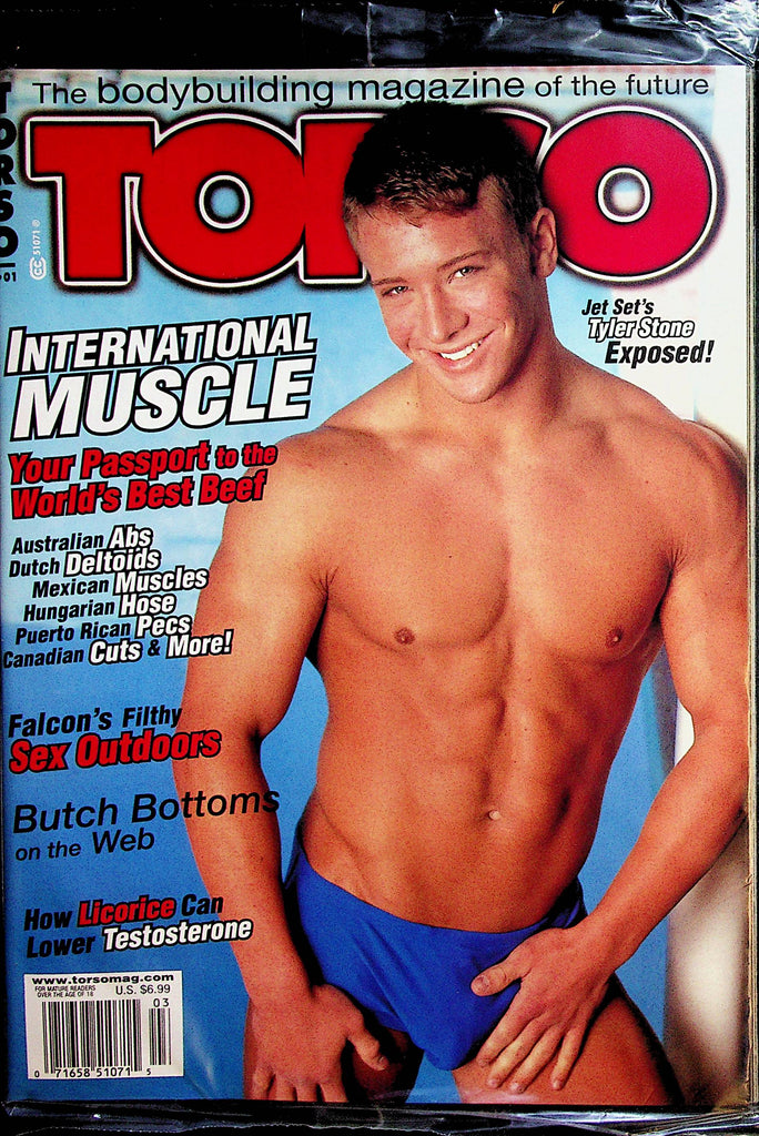Torso Gay Magazine  Cover Hunk Tyler Stone  March 2001  New    112222lm-p