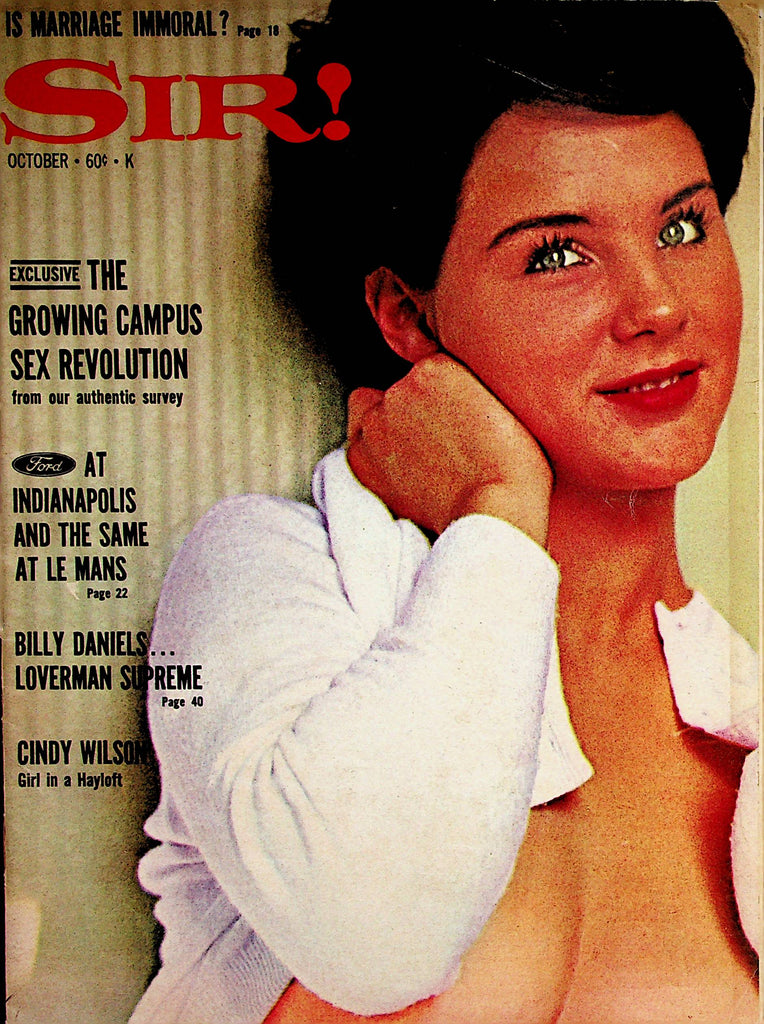 Sir! Busty Vintage Magazine  Cover & Centerfold Cindy Wilson  October 1965    051826AMP-