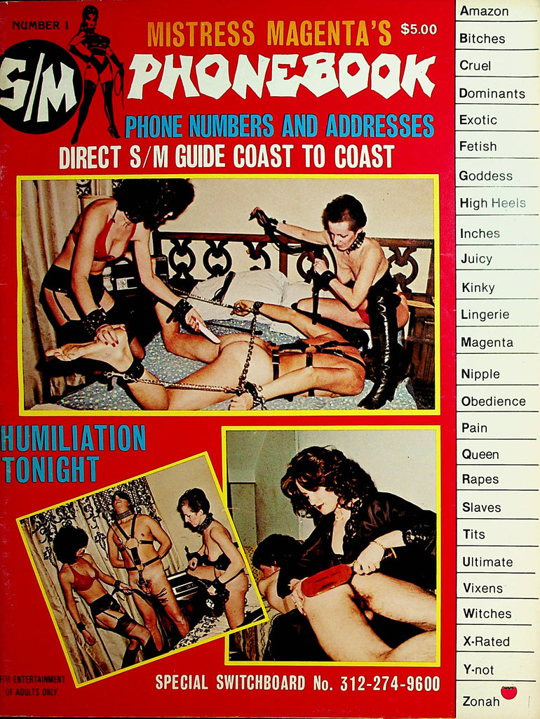 Mistress Magenta's Phone Book Magazine  Direct S/M Guide  #1  1980    122421lm-dm