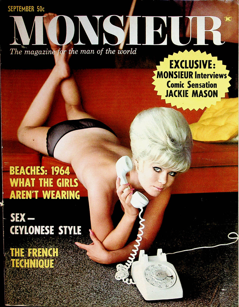 Monsieur Magazine Cover & Centerfold Terry Higgens / Jackie Mason Interview  September 1964   072522lm-p