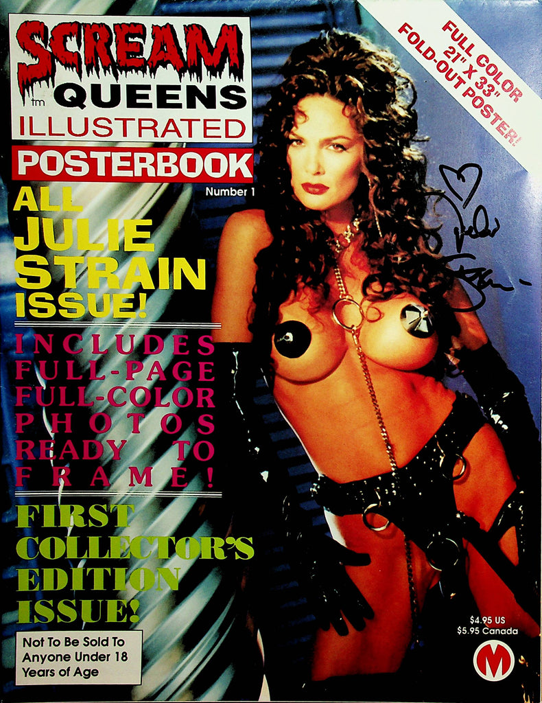 Autographed  Scream Queens Illustrated Poster Book  Julie Strain   w/COA  #1  1997   041522lm-p