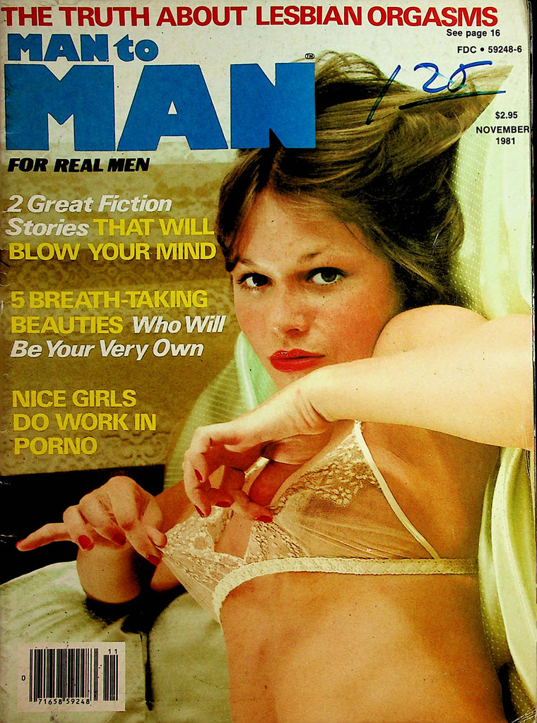 Man To Man Magazine  Centerfold Girl Leah / Lesbian Orgasms  November 1981     112321lm-dm