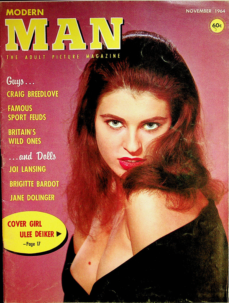 Modern Man Magazine   Brigitte Bardot / Jane Dolinger / Covergirl Ulee Deiker  November 1964    071422lm-p