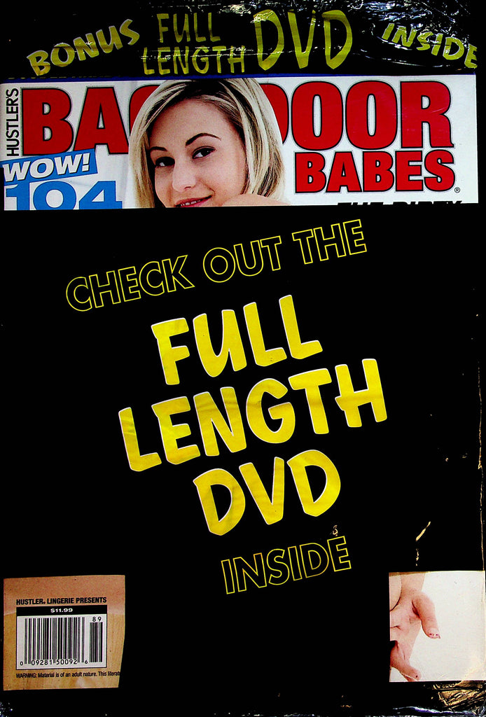 Hustler's Backdoor Babes Magazine  Super-Extreme Butt Fucking  w/DVD  new/sealed    031423lm-p