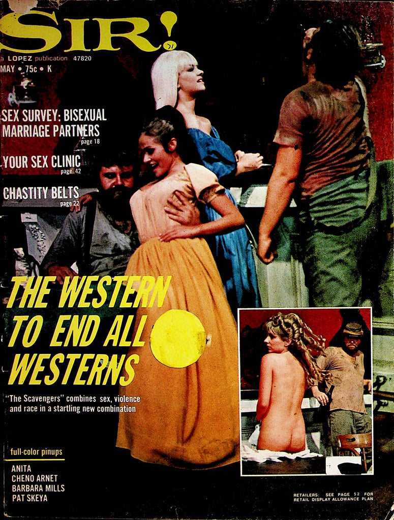 Sir! Vintage Magazine Centerfold Girl Cheno Arnet / "The Scavengers"  May 1971     080822lm-p4