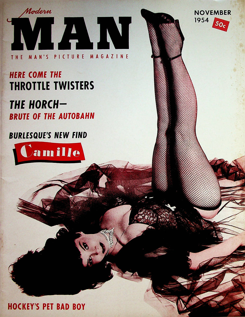 Modern Man Magazine Betty Page / Burlesque's New Find- Camille  November 1954    080222lm-p2