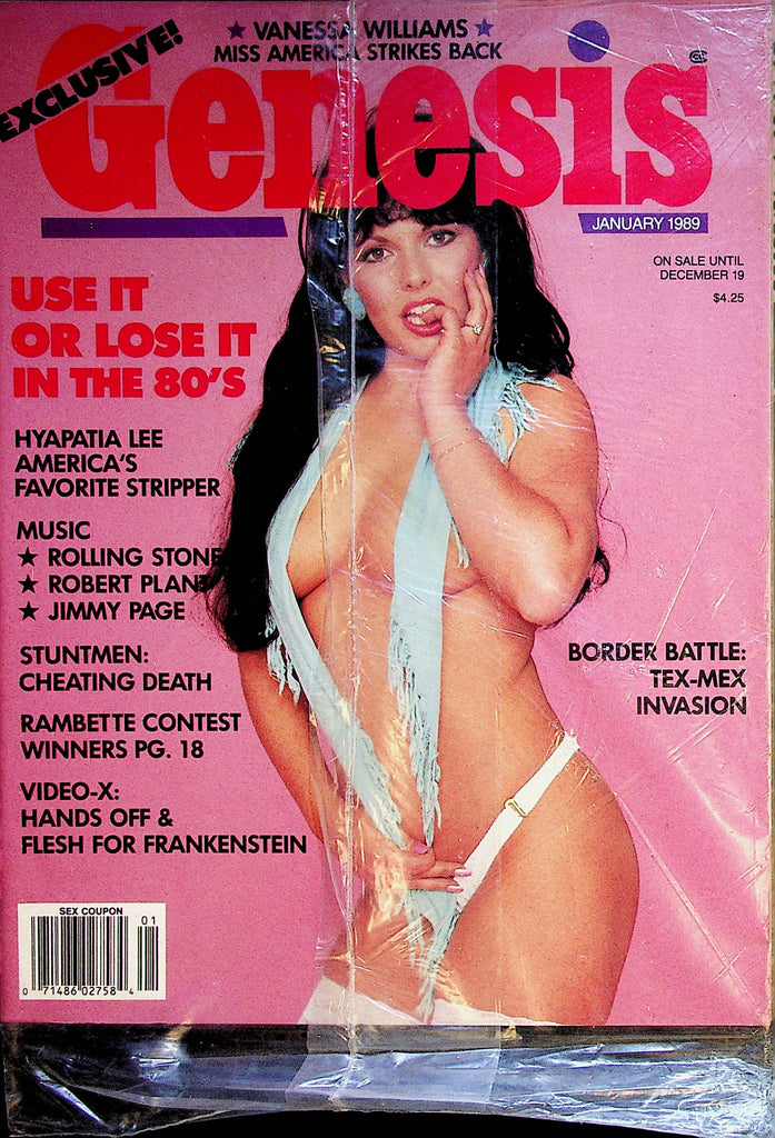 Genesis Magazine  Hyapatia Lee / Rolling Stones / Robert Plant  January 1989  New   090322lm-p