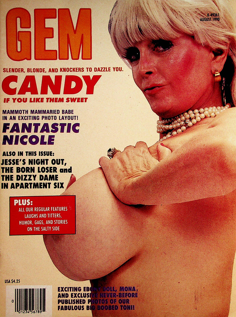 Gem Busty Magazine   Candy Samples / Titanic Tina  August 1990    083022lm-p2