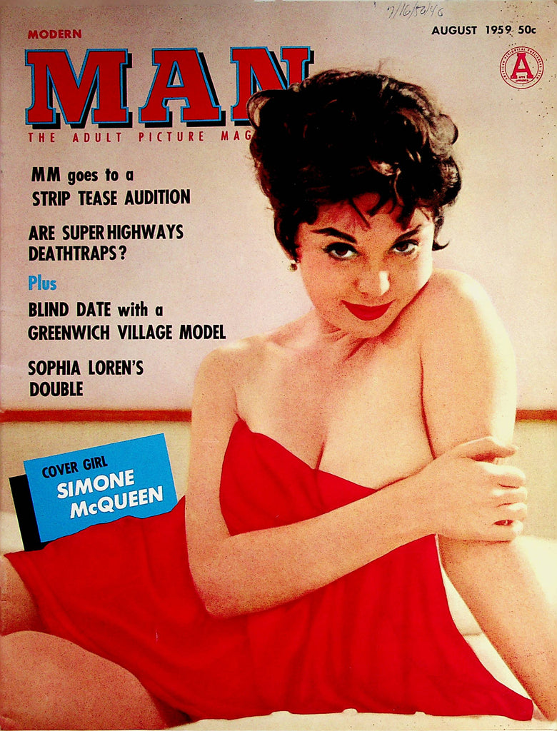 Modern Man Magazine Cover Girl Simone McQueen  August 1959     071422lm-p