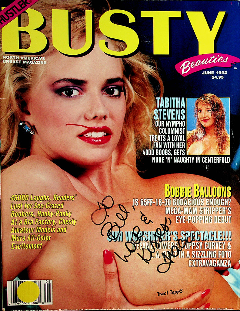 Autographed Busty Beauties Magazine  Traci Topps    w/COA June 1992    100821lm-dm