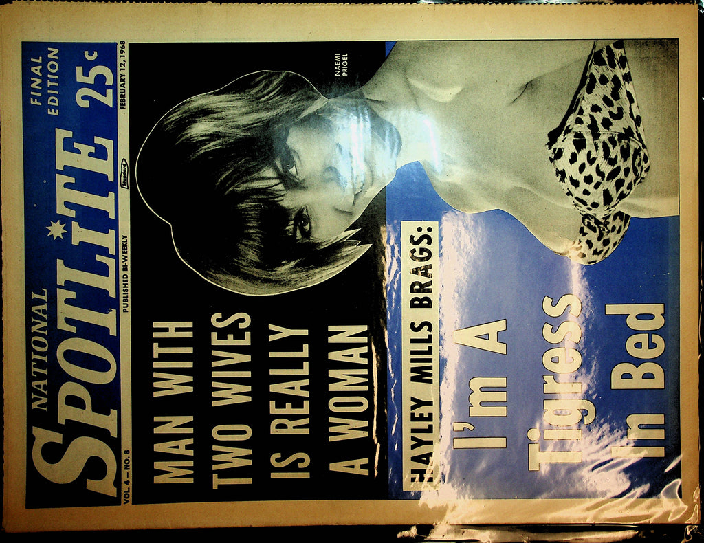 National Spotlite Newspaper  Hayley Mills: Tigress In Bed  February 12, 1968  100720lm-amsh