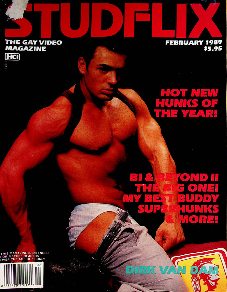 Stud Flix  Gay Magazine   Cover Guy Dirk Van Dam  February 1989     080422lm-p2