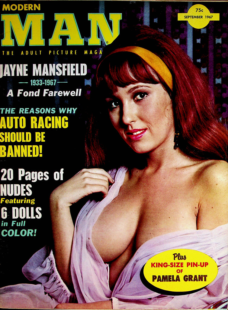 Modern Man Busty Magazine  Farewell To Jayne Mansfield 1933-1967 / Covergirl Pamela Grant  September 1967    062322lm-p2