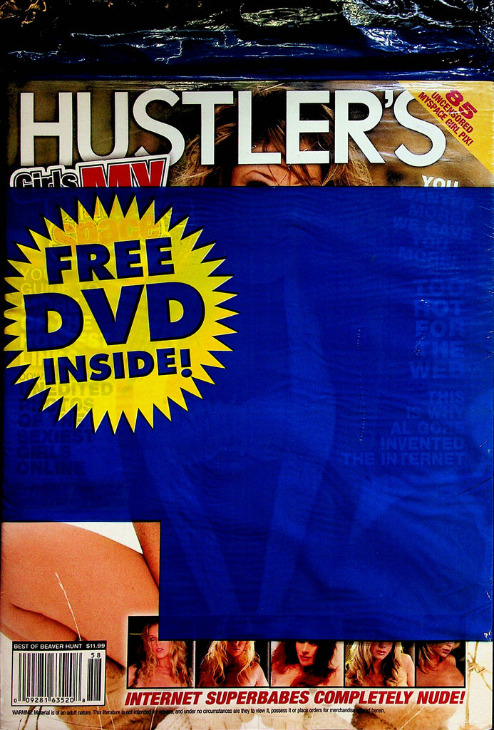 Hustler's Girls Of My Space Magazine  Internet Superbabes Nude!   w/DVD  new/sealed    031423lm-p